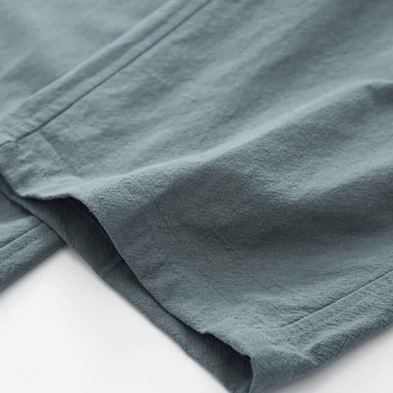 Conjunto de 2 piezas de camisa y pantalones de manga larga con botones de rana de lino para hombre con Buddha Stones - image 17