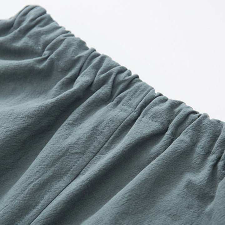 Conjunto de 2 piezas de camisa y pantalones de manga larga con botones de rana de lino para hombre con Buddha Stones - image 14