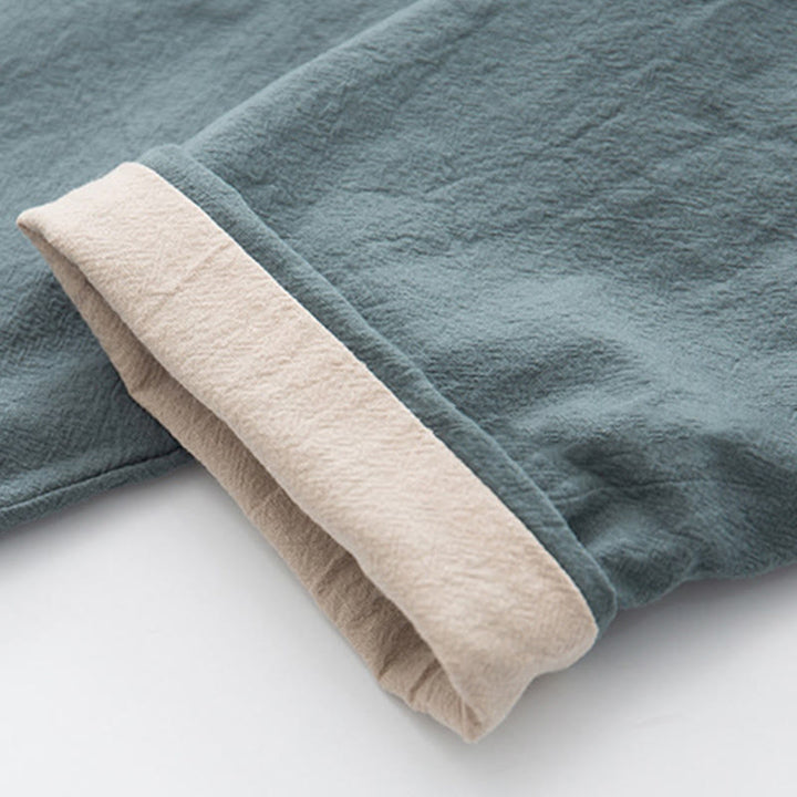 Conjunto de 2 piezas de camisa y pantalones de manga larga con botones de rana de lino para hombre con Buddha Stones - image 12