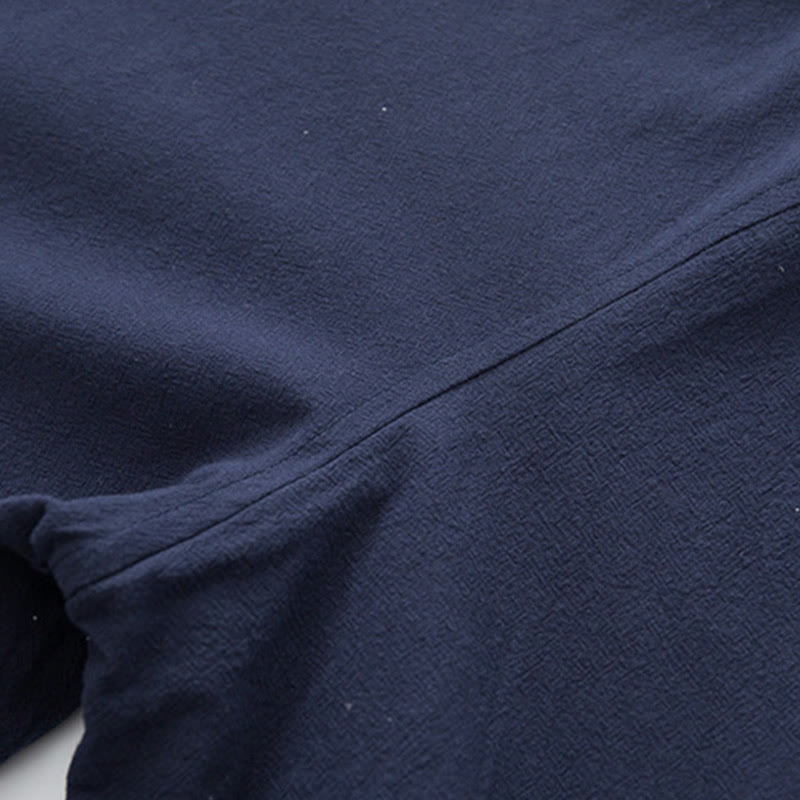 Conjunto de 2 piezas de camisa y pantalones de manga larga con botones de rana de lino para hombre con Buddha Stones - image 32