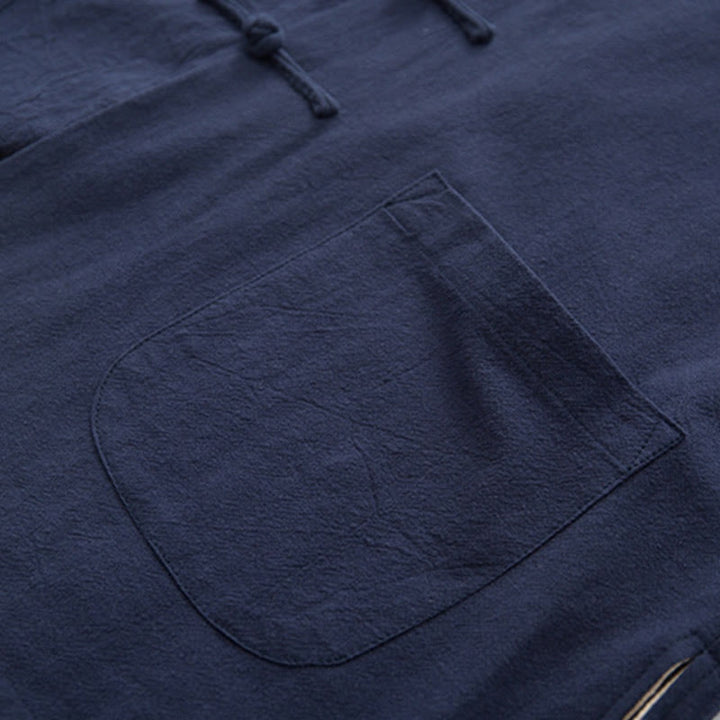 Conjunto de 2 piezas de camisa y pantalones de manga larga con botones de rana de lino para hombre con Buddha Stones - image 28