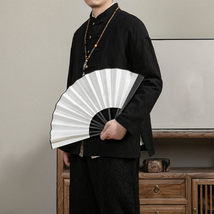 Camisa de hombre de lino jacquard con Buddha Stones