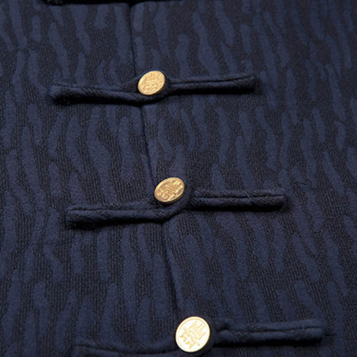 Camisa de hombre de lino jacquard con Buddha Stones