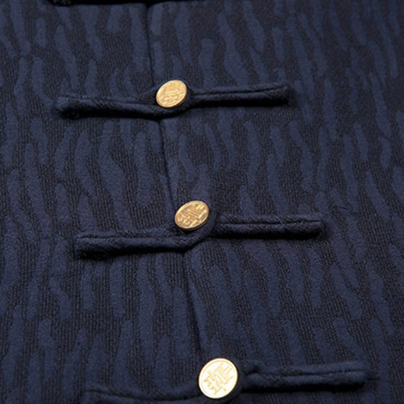 Camisa de hombre de lino jacquard con Buddha Stones