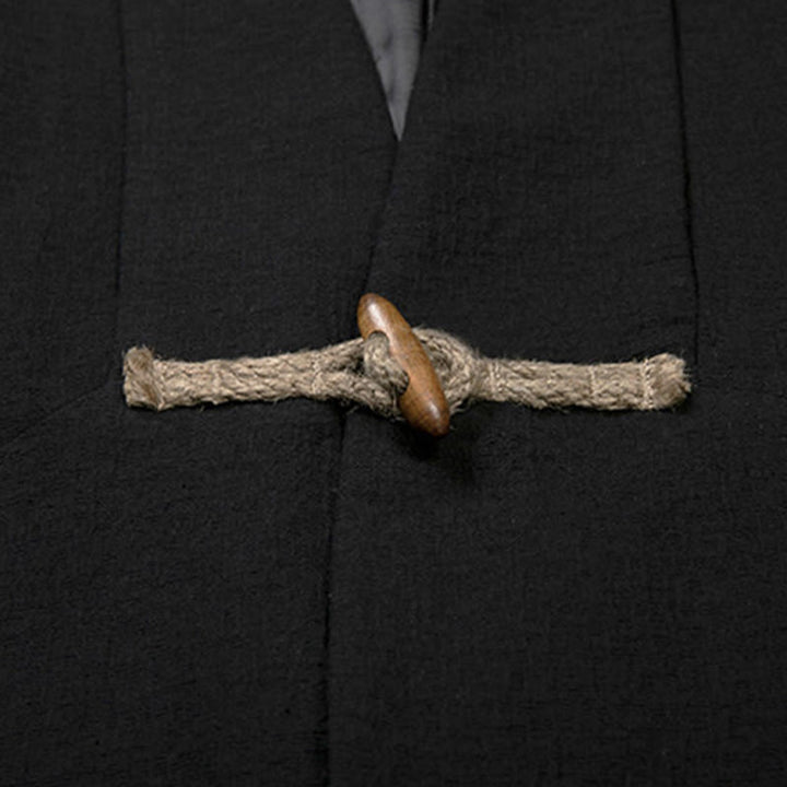 Abrigo de algodón sencillo de manga larga y longitud media para hombre con Buddha Stones en otoño