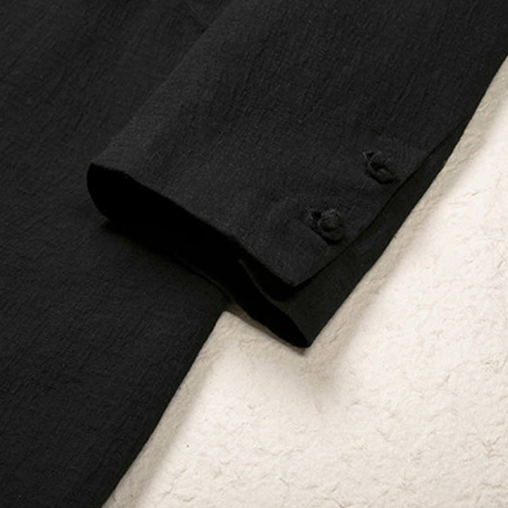 Abrigo de algodón sencillo de manga larga y longitud media para hombre con Buddha Stones en otoño