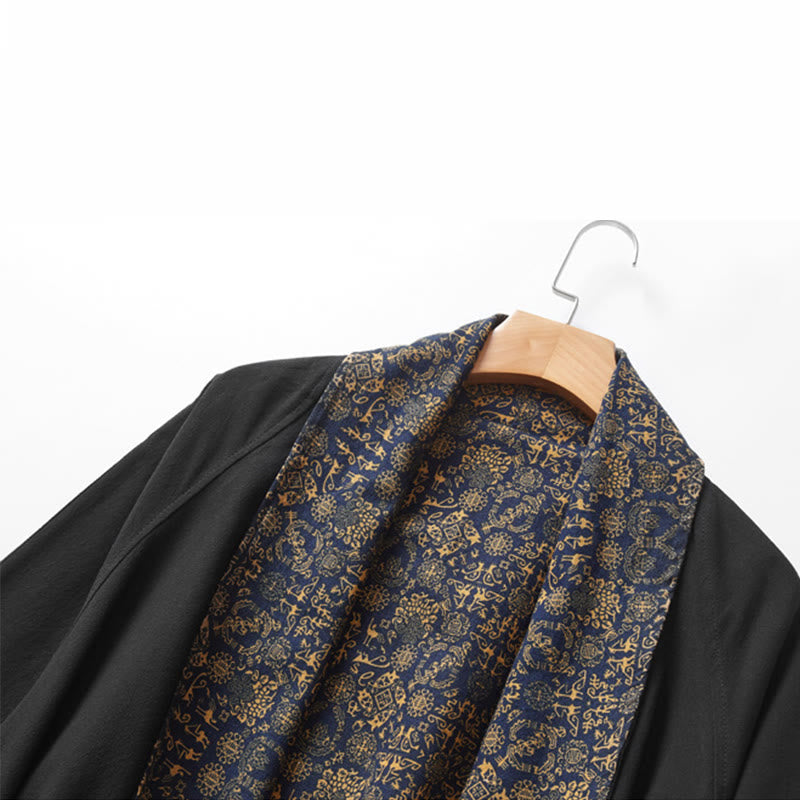 Chaqueta de algodón de largo medio con doble cara para hombre de Buddha Stones Fall