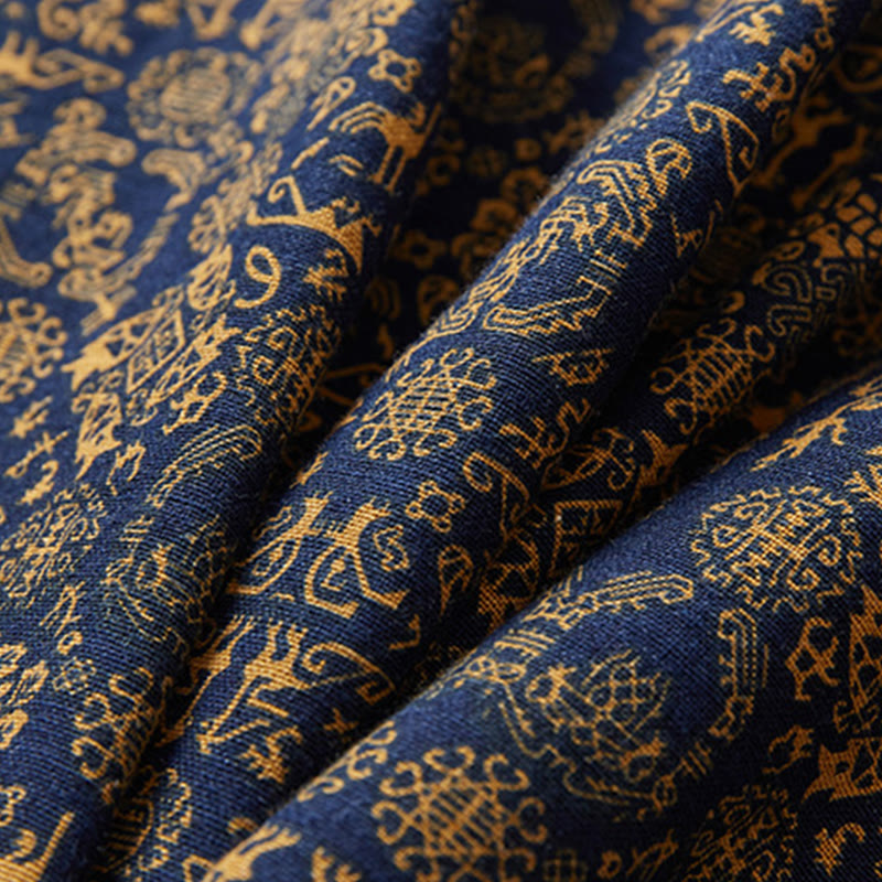 Chaqueta de algodón de largo medio con doble cara para hombre de Buddha Stones Fall