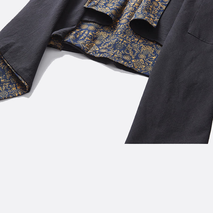 Chaqueta de algodón de largo medio con doble cara para hombre de Buddha Stones Fall