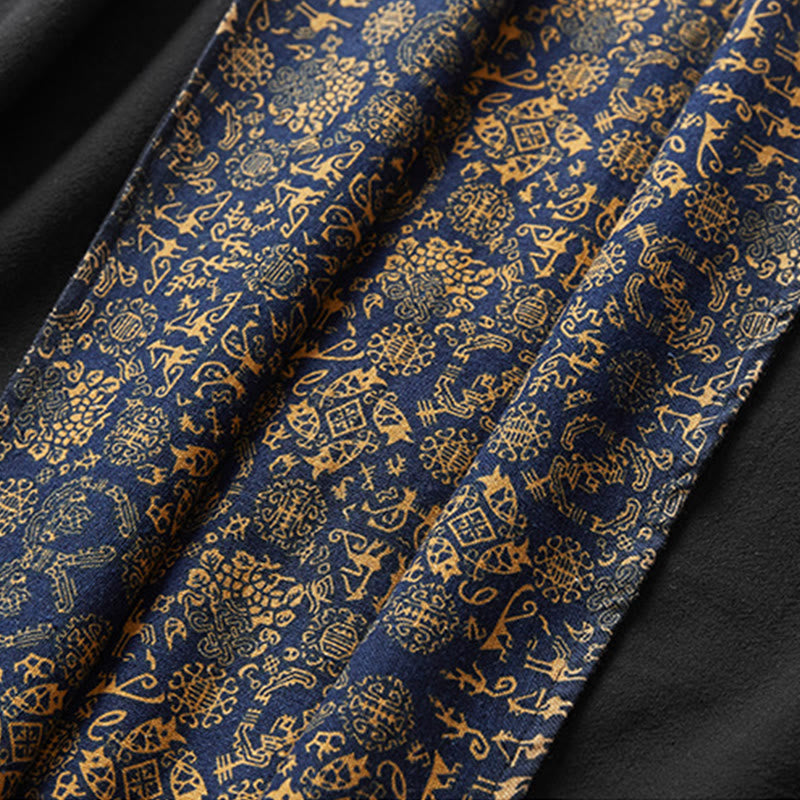 Chaqueta de algodón de largo medio con doble cara para hombre de Buddha Stones Fall