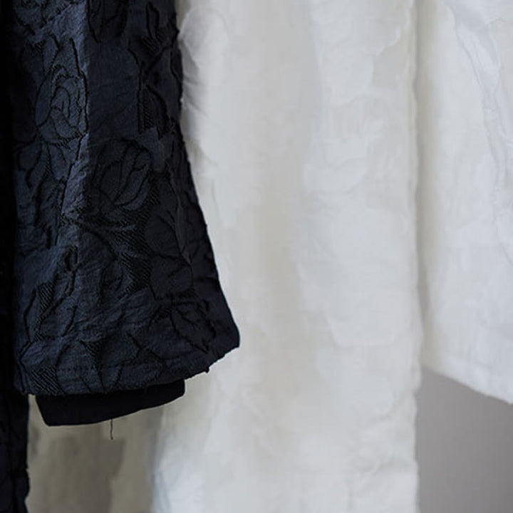 Traje Tang de algodón para hombre con peonías rosas y botones de rana chinas y Buddha Stones