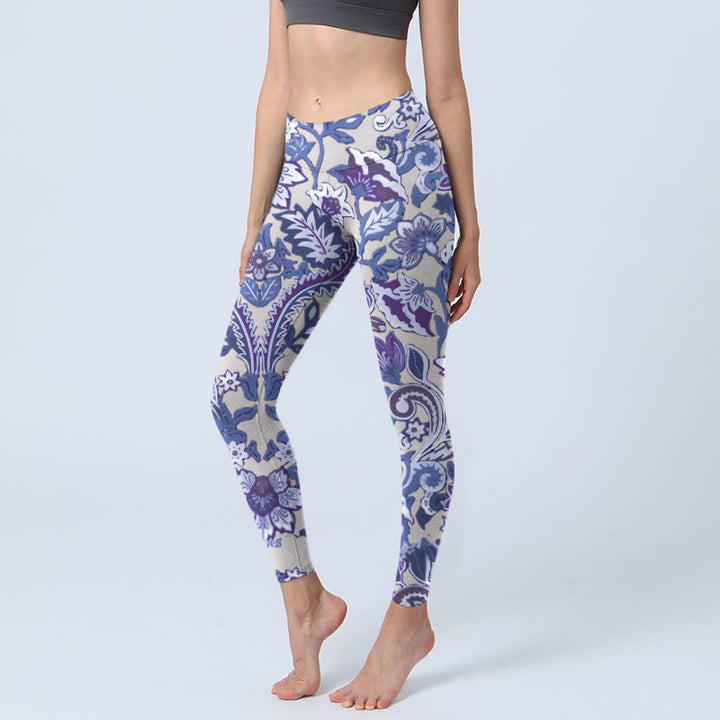 Leggings de fitness para gimnasio con estampado de Buddha Stones para mujer - Morado medio - US18,UK/AU22,EU50 (4XL) - image 1