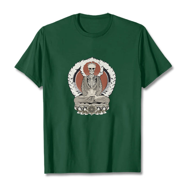 Camiseta con estampado de esqueleto de Buddha Stones - Verde bosque - 2XL - image 11