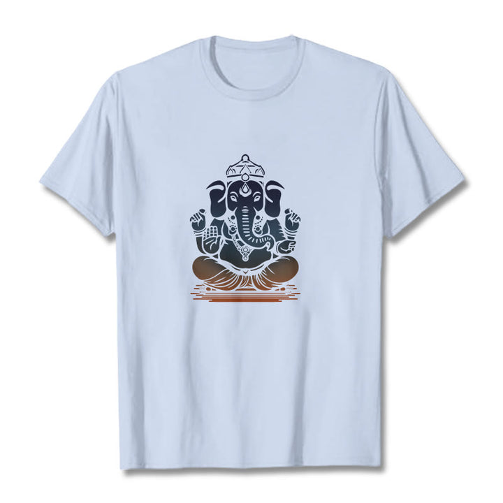 Camiseta con estampado de elefante Ganesh meditando con Buddha Stones - Cian claro - 2XL - image 19