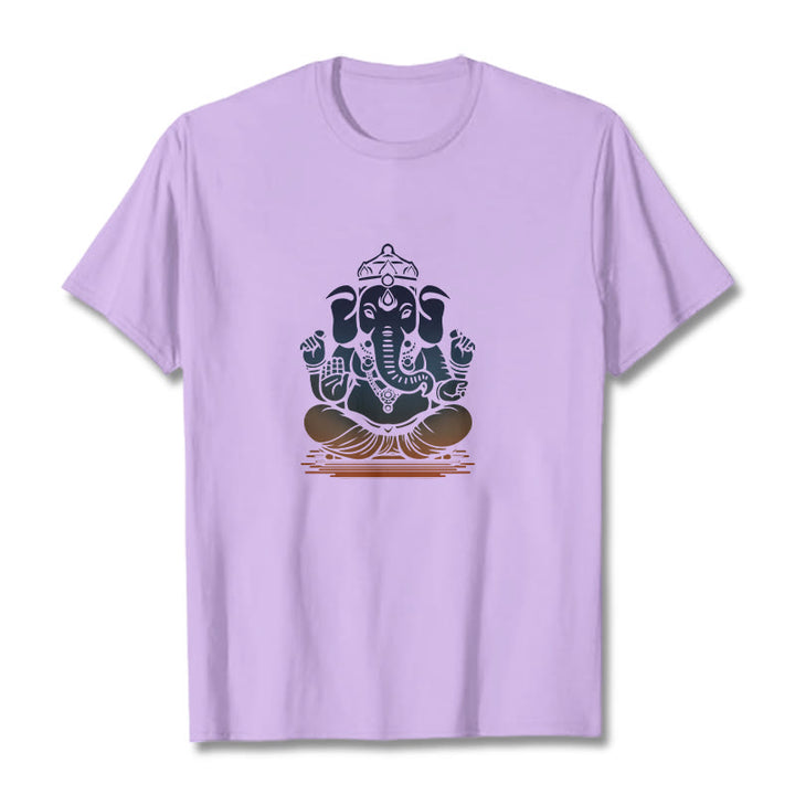 Camiseta con estampado de elefante Ganesh meditando con Buddha Stones - Ciruela - 2XL - image 17