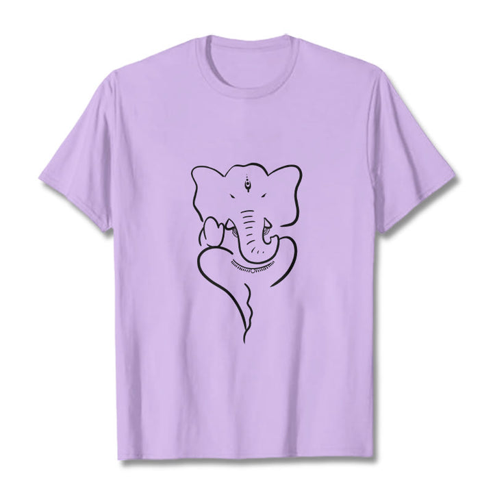 Camiseta con dibujo de elefante Ganesh y Buddha Stones - Ciruela - 2XL - image 17