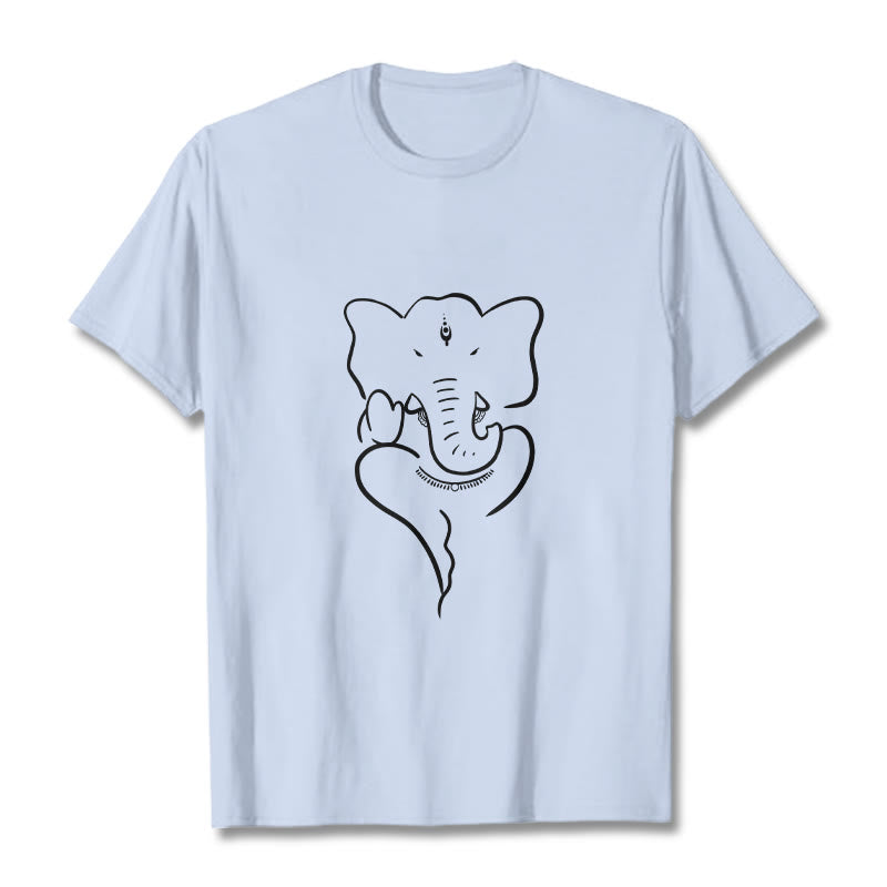 Camiseta con dibujo de elefante Ganesh y Buddha Stones - Cian claro - 2XL - image 19
