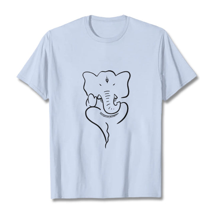 Camiseta con dibujo de elefante Ganesh y Buddha Stones - Cian claro - 2XL - image 19