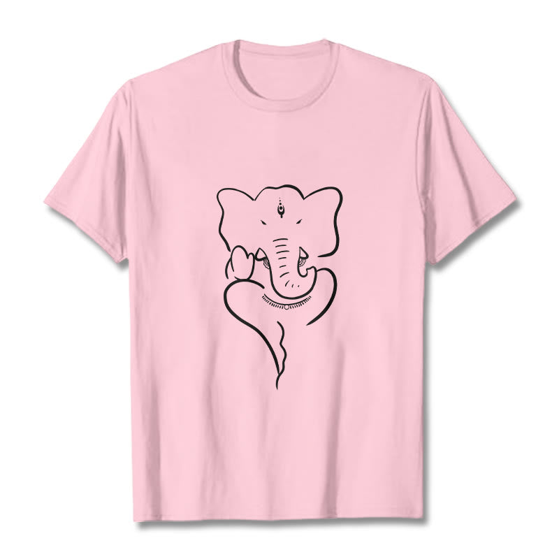 Camiseta con dibujo de elefante Ganesh y Buddha Stones - Rosa claro - 2XL - image 13