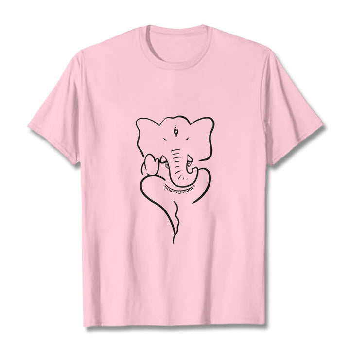 Camiseta con dibujo de elefante Ganesh y Buddha Stones - Rosa claro - 2XL - image 13