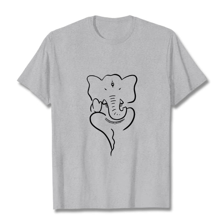 Camiseta con dibujo de elefante Ganesh y Buddha Stones - Gris claro - 2XL - image 20