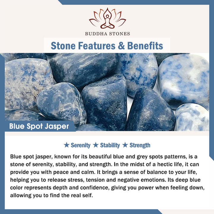 Pulsera de relajación con jaspe picasso, turquesa blanca y jaspe de puntos azules de Buddha Stones