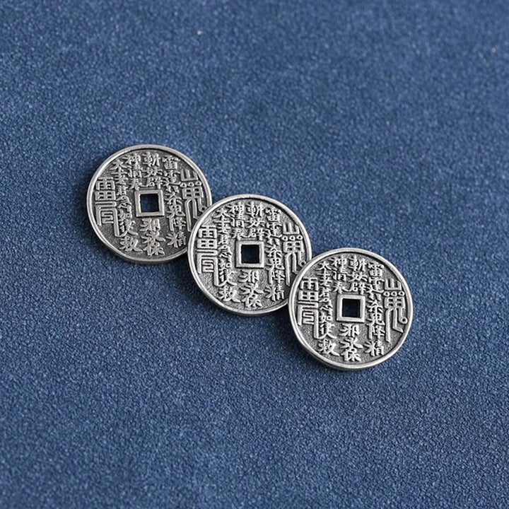 Pulsera trenzada con protección de monedas de plata de ley 925 con Buddha Stones