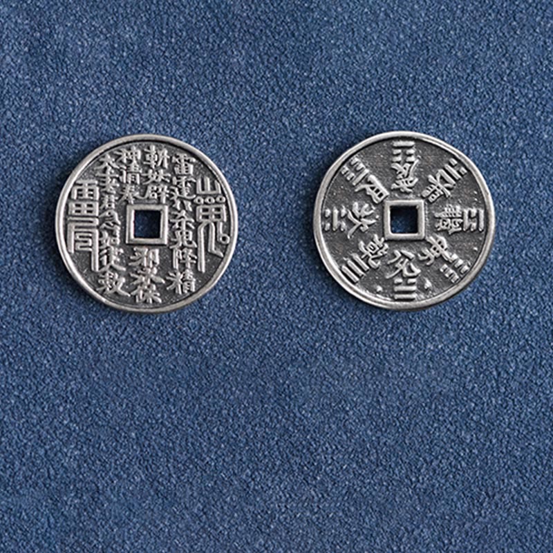 Pulsera trenzada con protección de monedas de plata de ley 925 con Buddha Stones