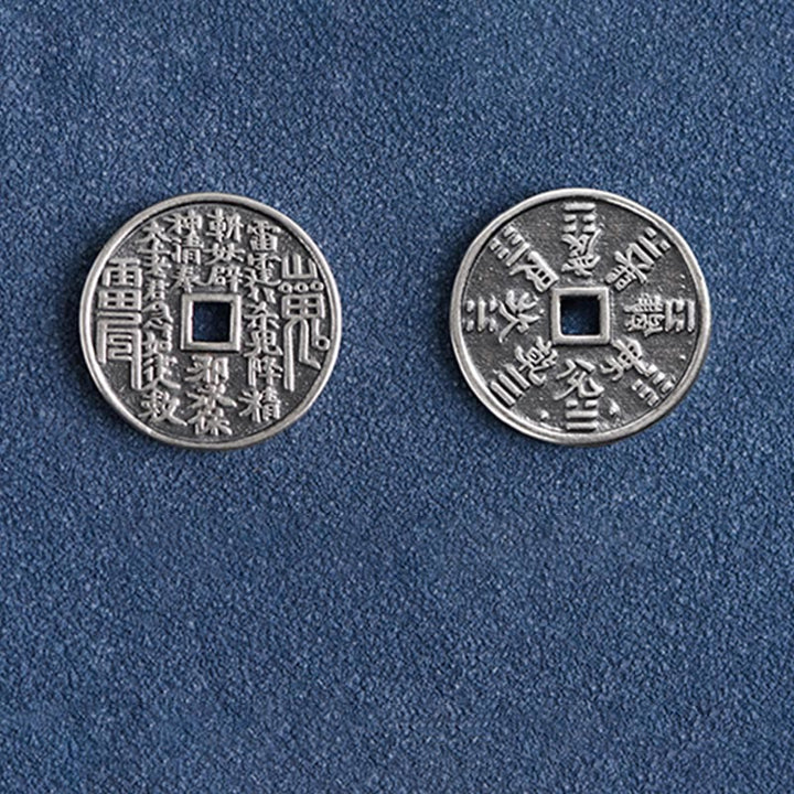 Pulsera trenzada con protección de monedas de plata de ley 925 con Buddha Stones