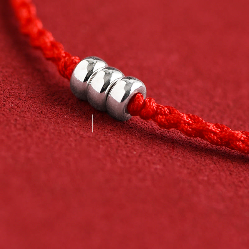 Pulsera trenzada para tobillo con cuentas de plata de ley 925 y Buddha Stones que protegen la suerte