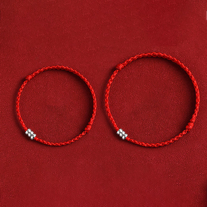 Pulsera trenzada para tobillo con cuentas de plata de ley 925 y Buddha Stones que protegen la suerte