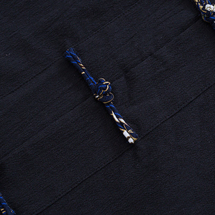 Traje Tang con botones de rana para hombre de Buddha Stones, chaqueta y camisa con bordado de grulla blanca de algodón y bolsillos