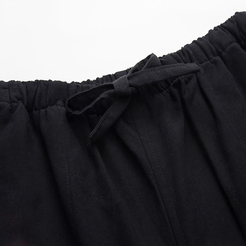 Conjunto de 2 piezas de camisa y pantalones de manga larga de algodón con botones de rana para hombre con Buddha Stones - image 10