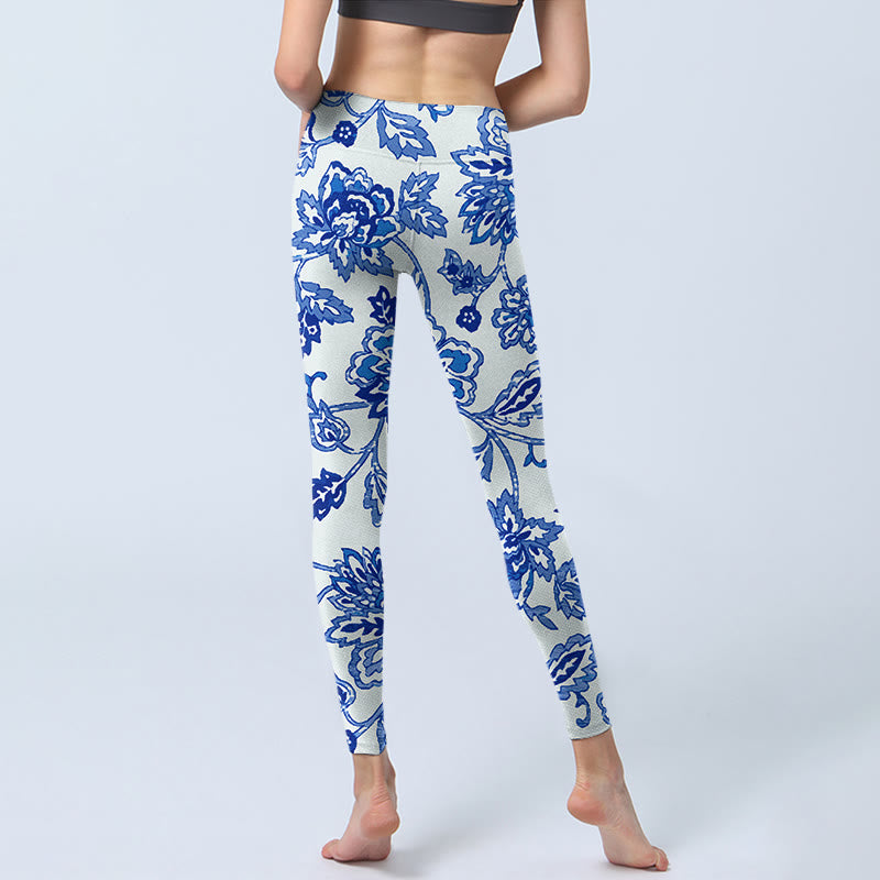 Leggings deportivos con estampado de flores y Buddha Stones para mujer - image 7