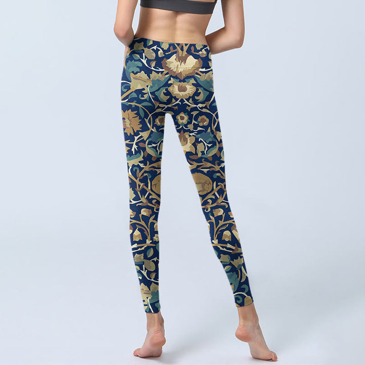 Leggings de yoga para mujer con diseño de flores de loto interconectadas y Buddha Stones - image 7