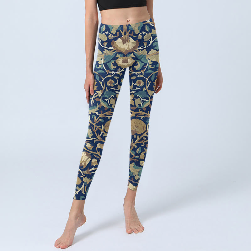 Leggings de yoga para mujer con diseño de flores de loto interconectadas y Buddha Stones - image 6