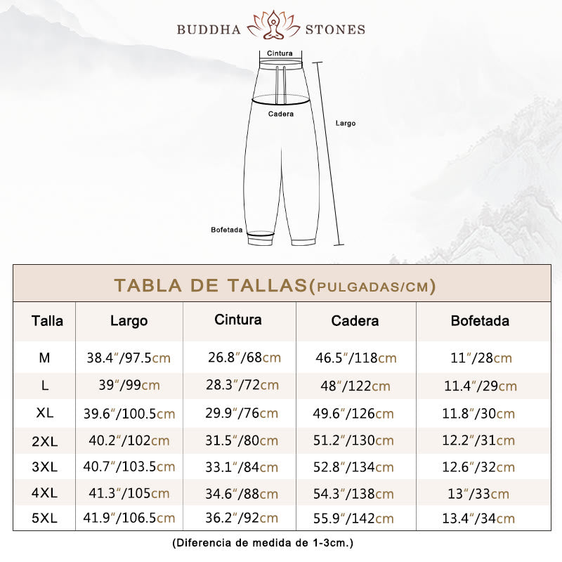 Pantalones harén de algodón Buddha Stones para hombre con cordón y bolsillos - image 6