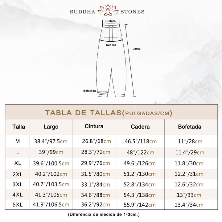 Pantalones harén de algodón Buddha Stones para hombre con cordón y bolsillos - image 6