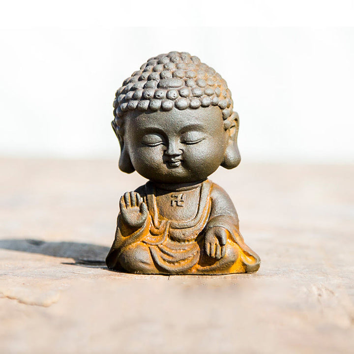 Estatua de resina fundida con óxido de hierro en polvo de Buddha Stones para decoración del hogar