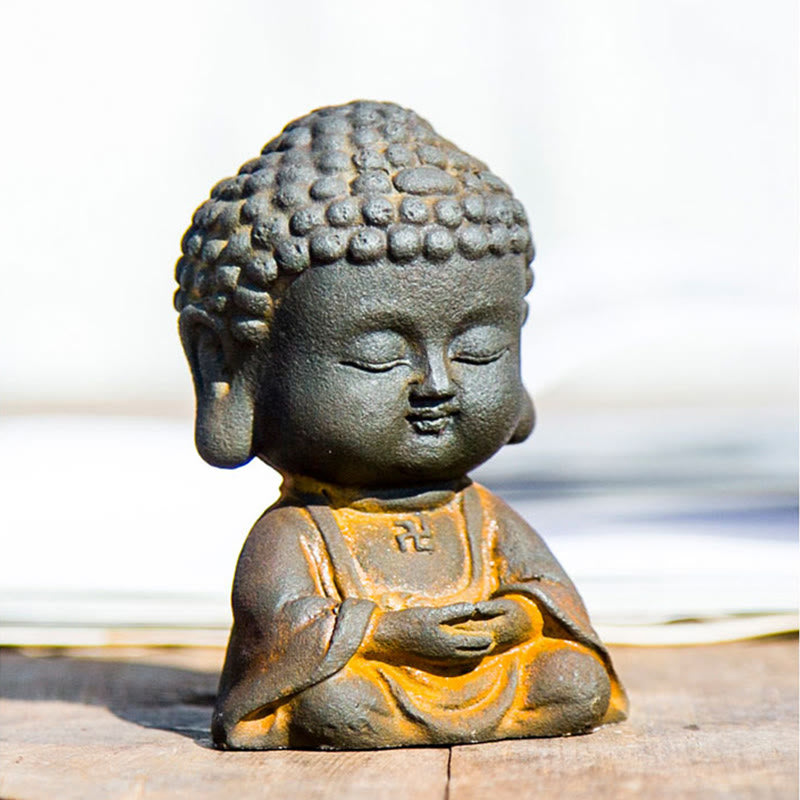 Estatua de resina fundida con óxido de hierro en polvo de Buddha Stones para decoración del hogar