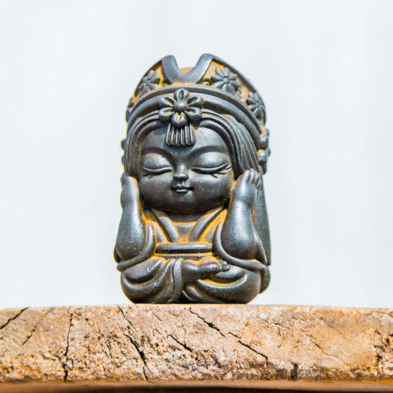 Estatua de resina fundida con óxido de hierro en polvo de Zakiram hecha a mano con Buddha Stones, decoración zen para el hogar