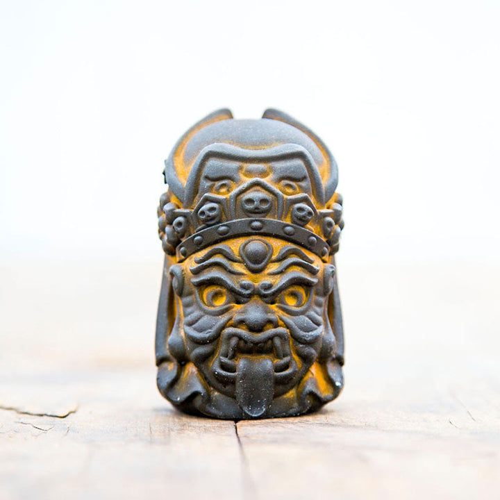 Estatua de resina fundida con óxido de hierro en polvo de Zakiram hecha a mano con Buddha Stones, decoración zen para el hogar