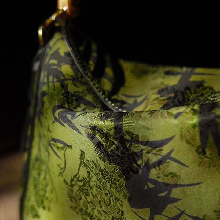 Bolso bandolera de seda Xiangyunsha con asa de Buddha Stones de Buda