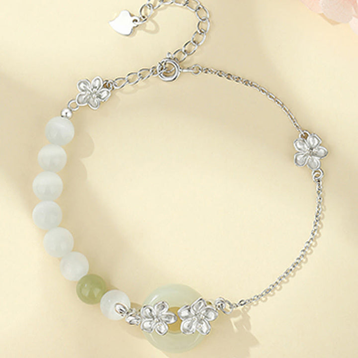 Pulsera de plata de ley 999 con Buddha Stones, jade hetiano crisoberilo y amor - image 10