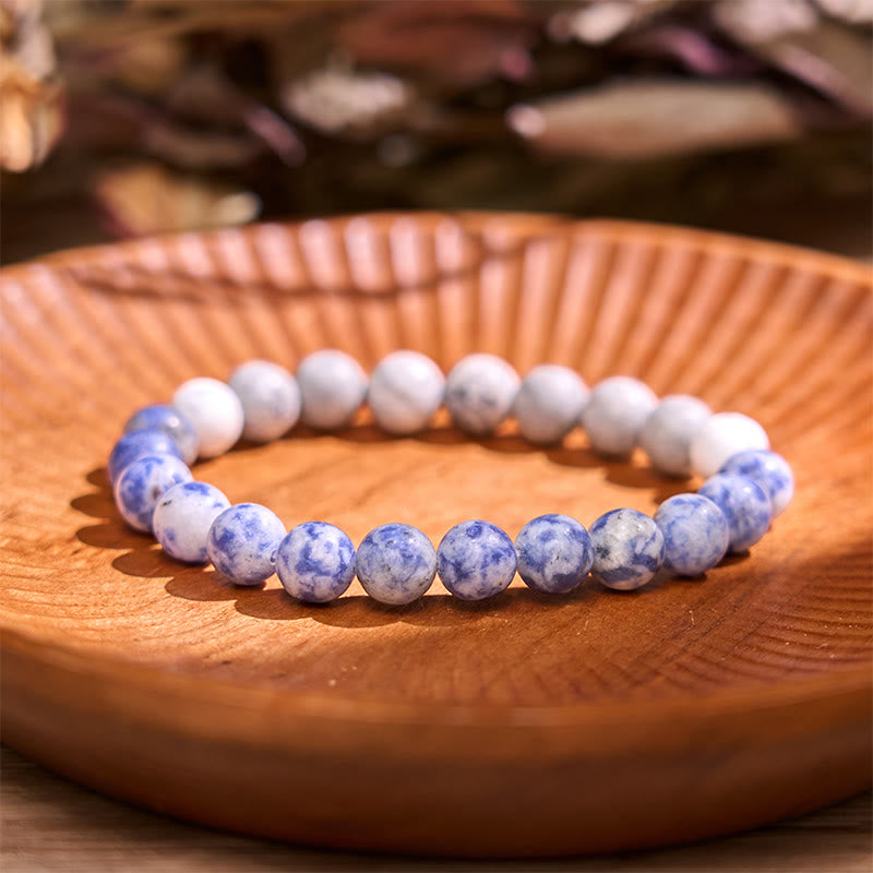 Pulsera de intuición con Buddha Stones , sodalita, jaspe Picasso y turquesa blanca