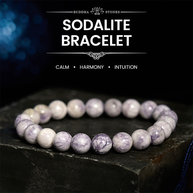 Pulsera de armonía de sodalita con Buddha Stones