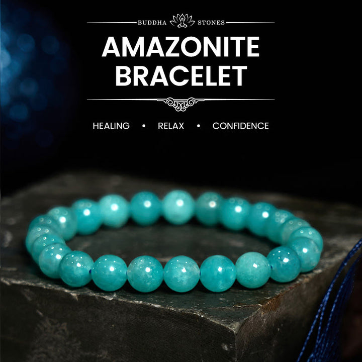 Pulsera de equilibrio positivo de amazonita con Buddha Stones