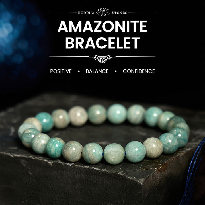 Pulsera de equilibrio positivo de amazonita con Buddha Stones