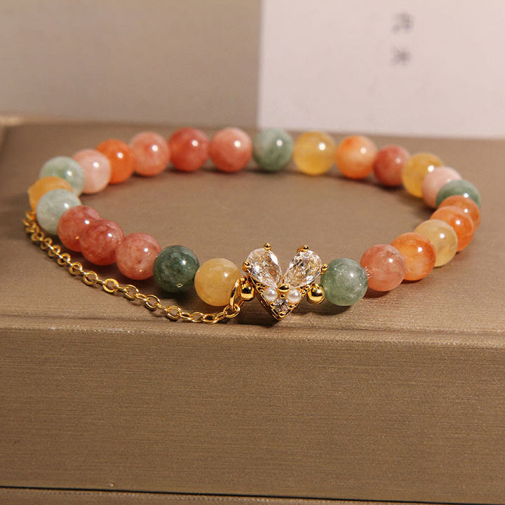 Pulsera de prosperidad con cristales verdes citrinos y Buddha Stones