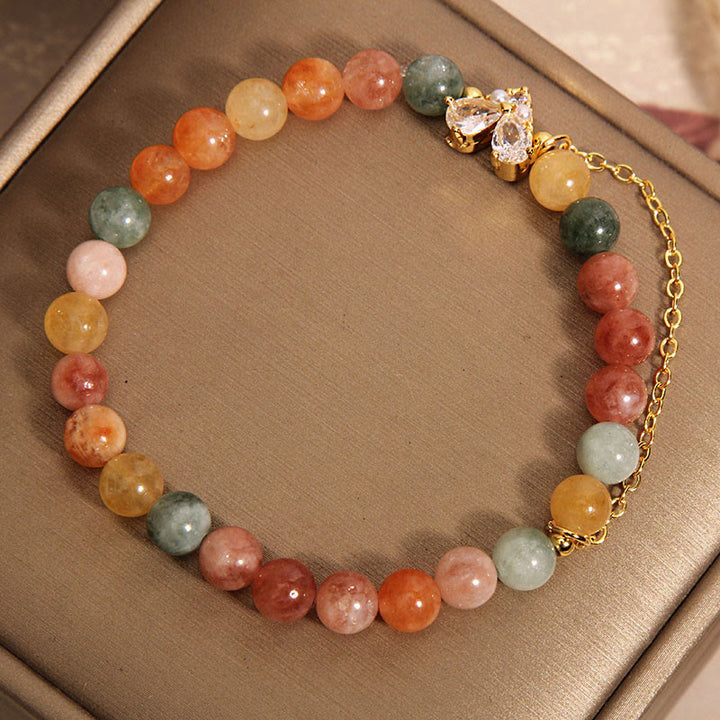 Pulsera de prosperidad con cristales verdes citrinos y Buddha Stones